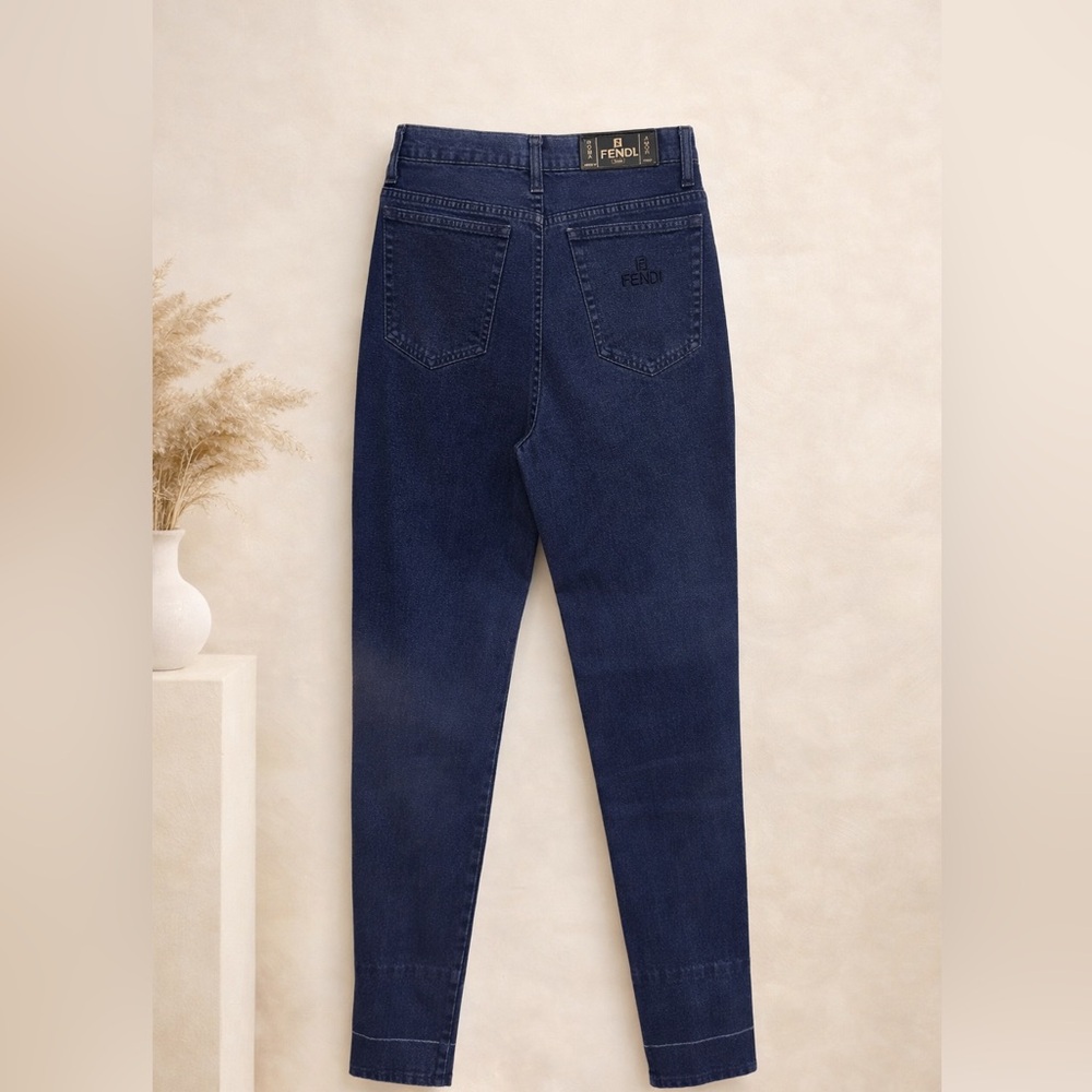 Fendi Roma Amor Jeans 28x31 (EU 45) Dark Wash FF Logo Made Italy Designer Denim